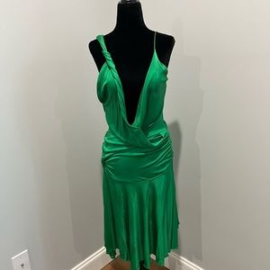 Green slinky dress seems like size small